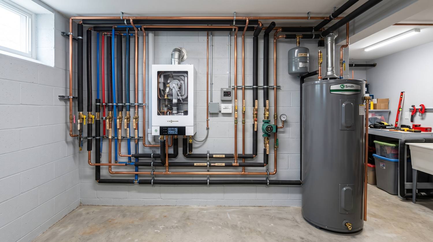 The same basement with a new high-efficiency system